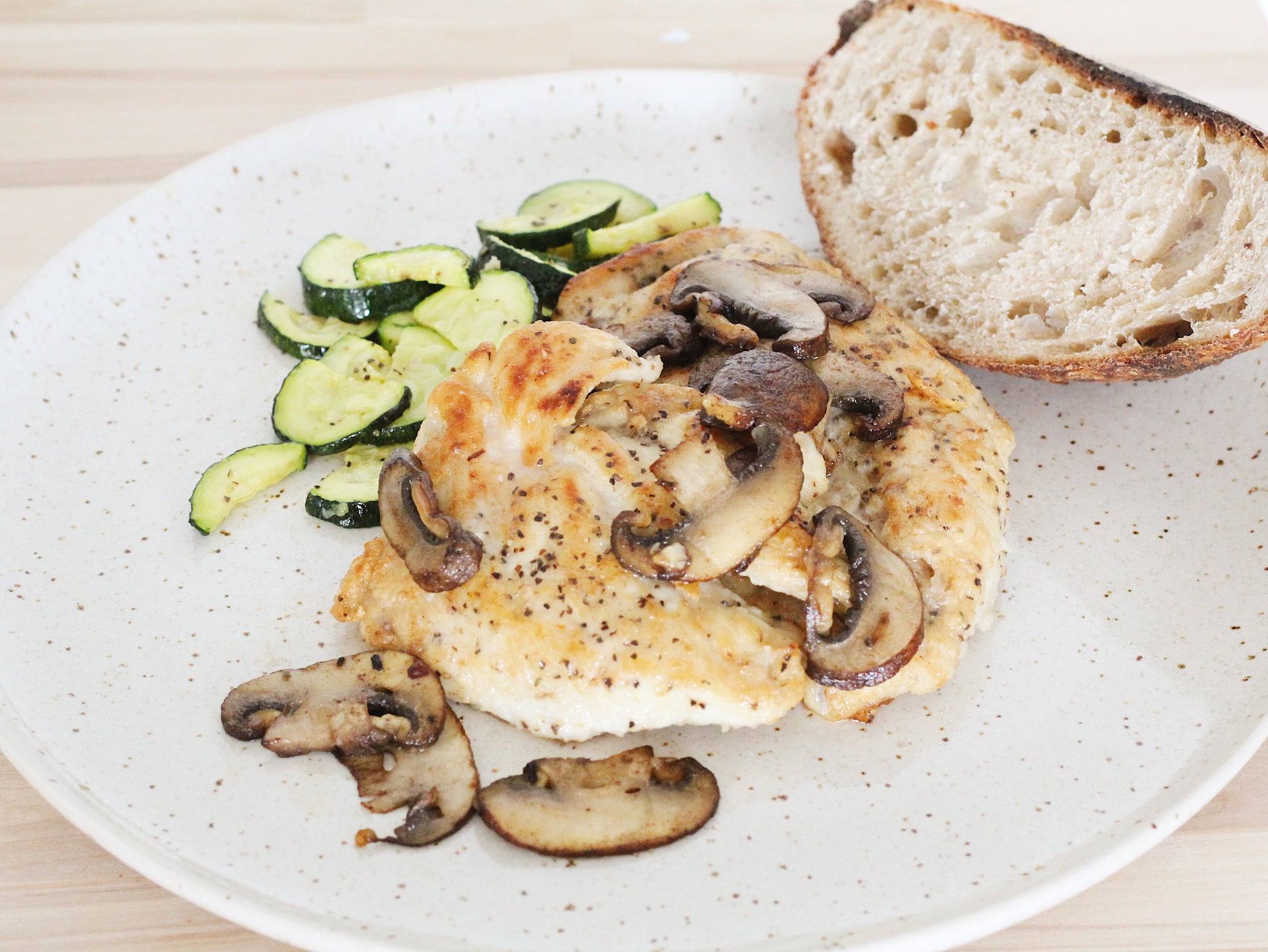 Mushroom Garlic Chicken w/ Roasted Zucchini