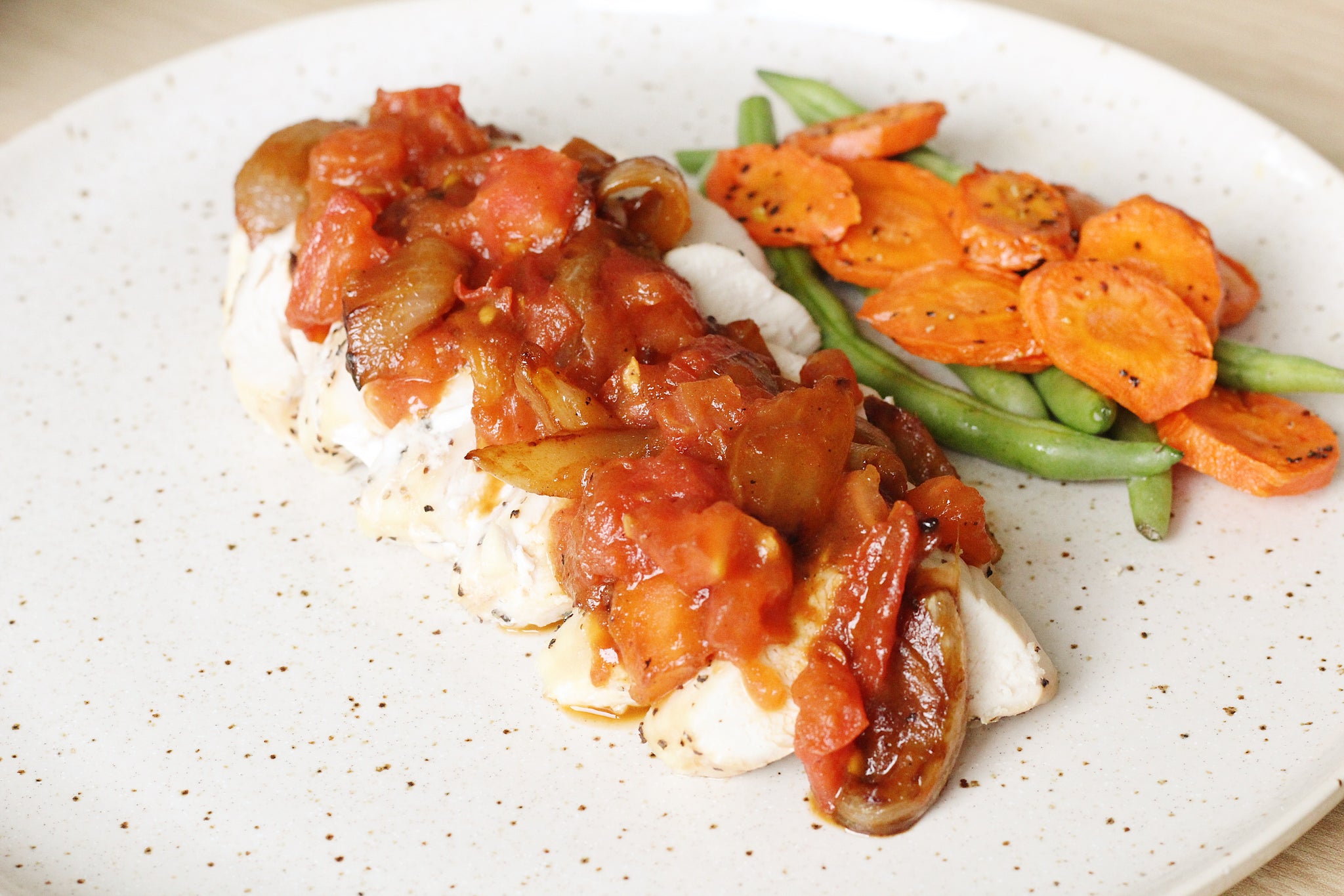 Oven-Roasted Chicken w/ Caramelized Onion & Tomato Jam