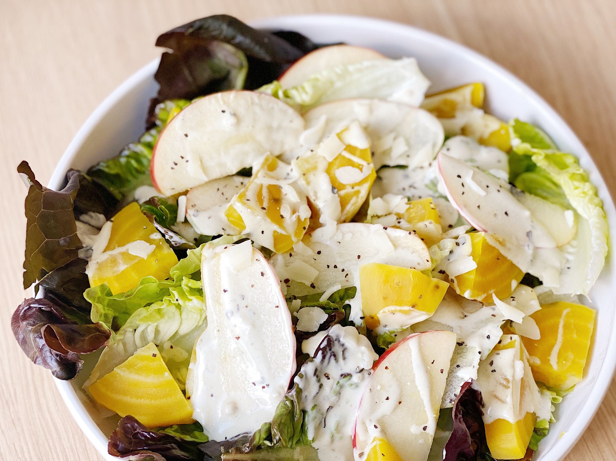 Summer Golden Beet Salad with Lemon White Balsamic Vinaigrette